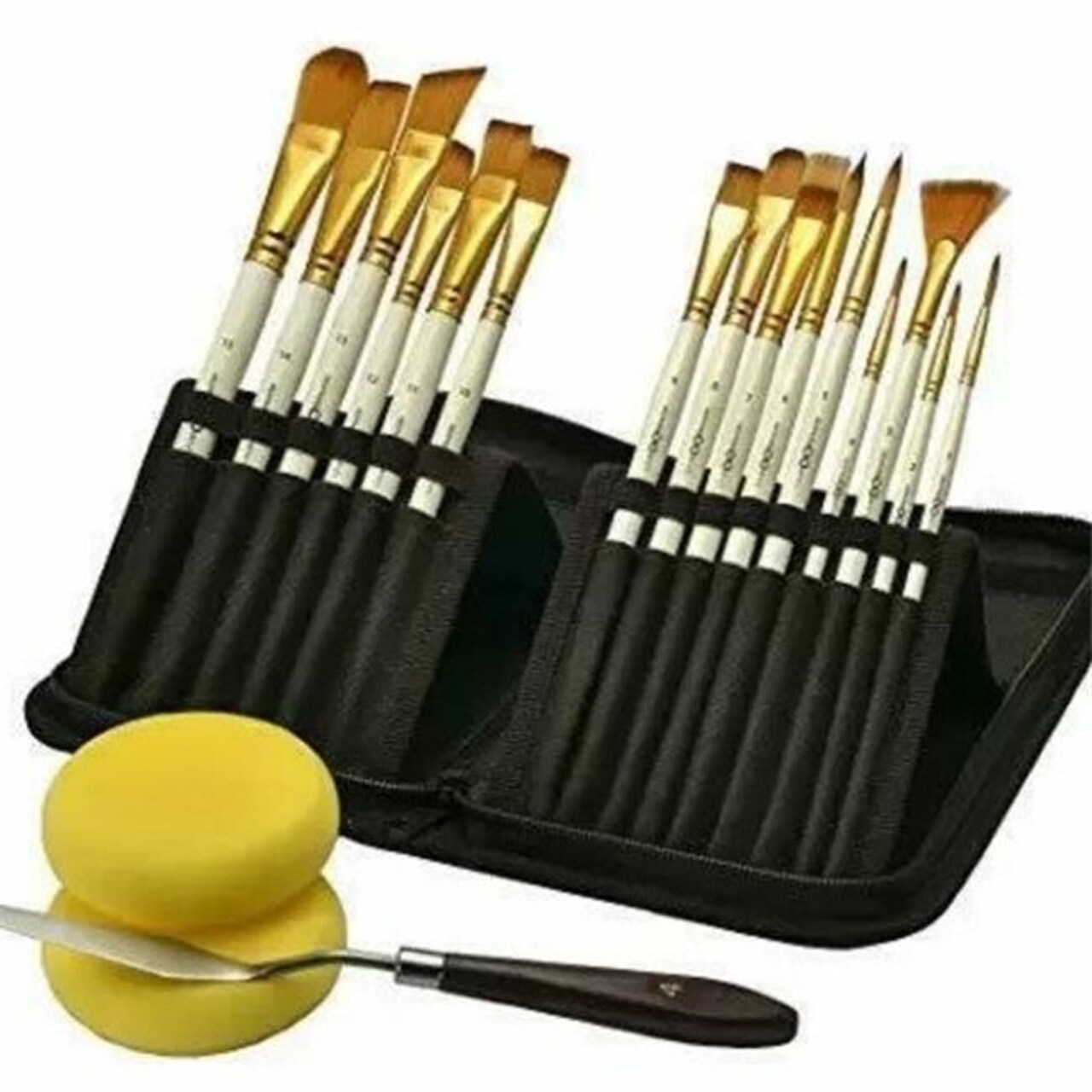 Paint Brushes 88-VHZC-LWQX 15 Acrylic 1 Palette Knife & 2 Foam Paint Brushes